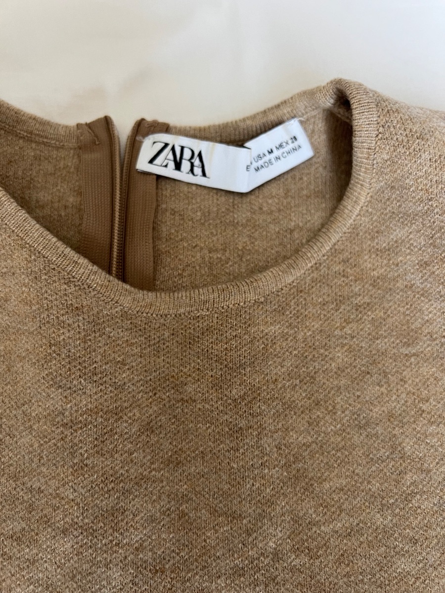 Zara Long Knit Dress – Camel – Size M