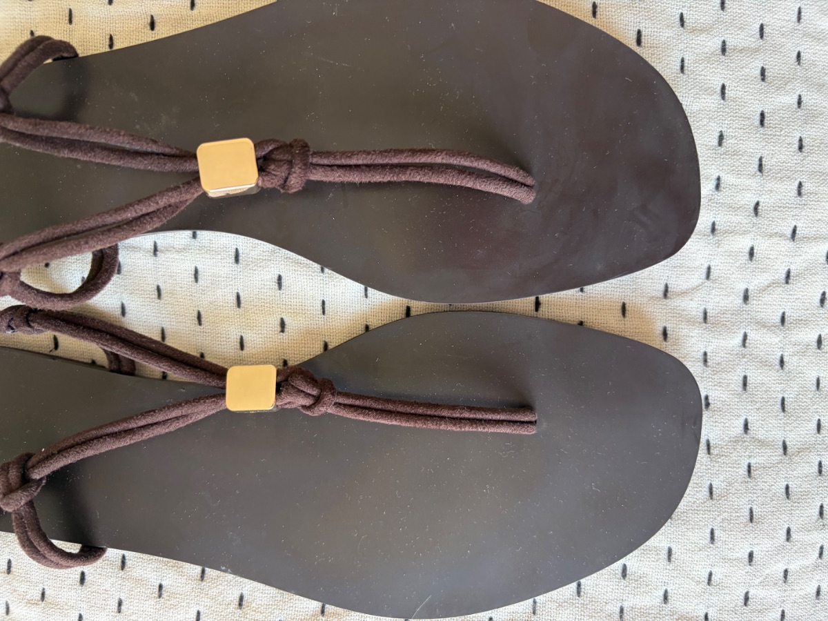 Parfois Brown Flats with Gold Stud - Sz 38 photo 3
