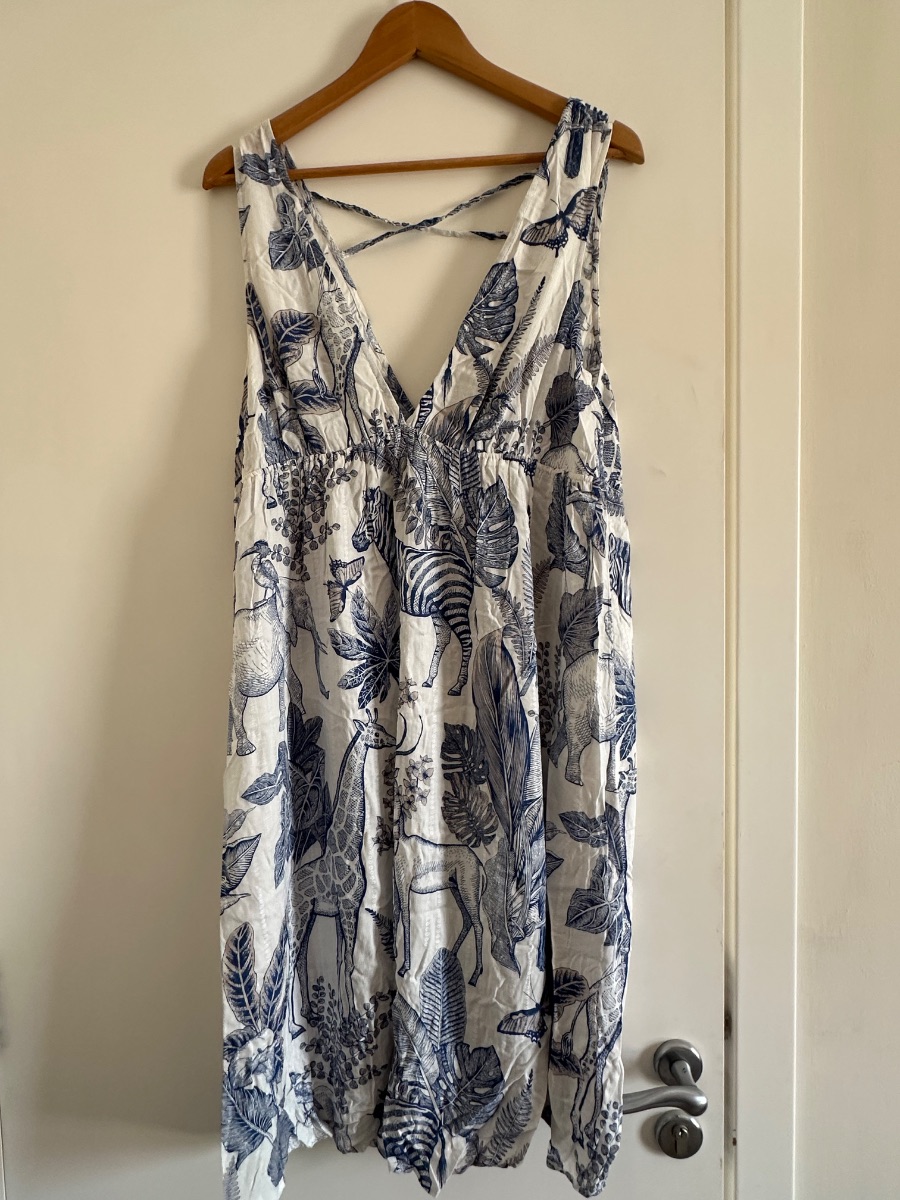 Next Blue and while animal print nightdress