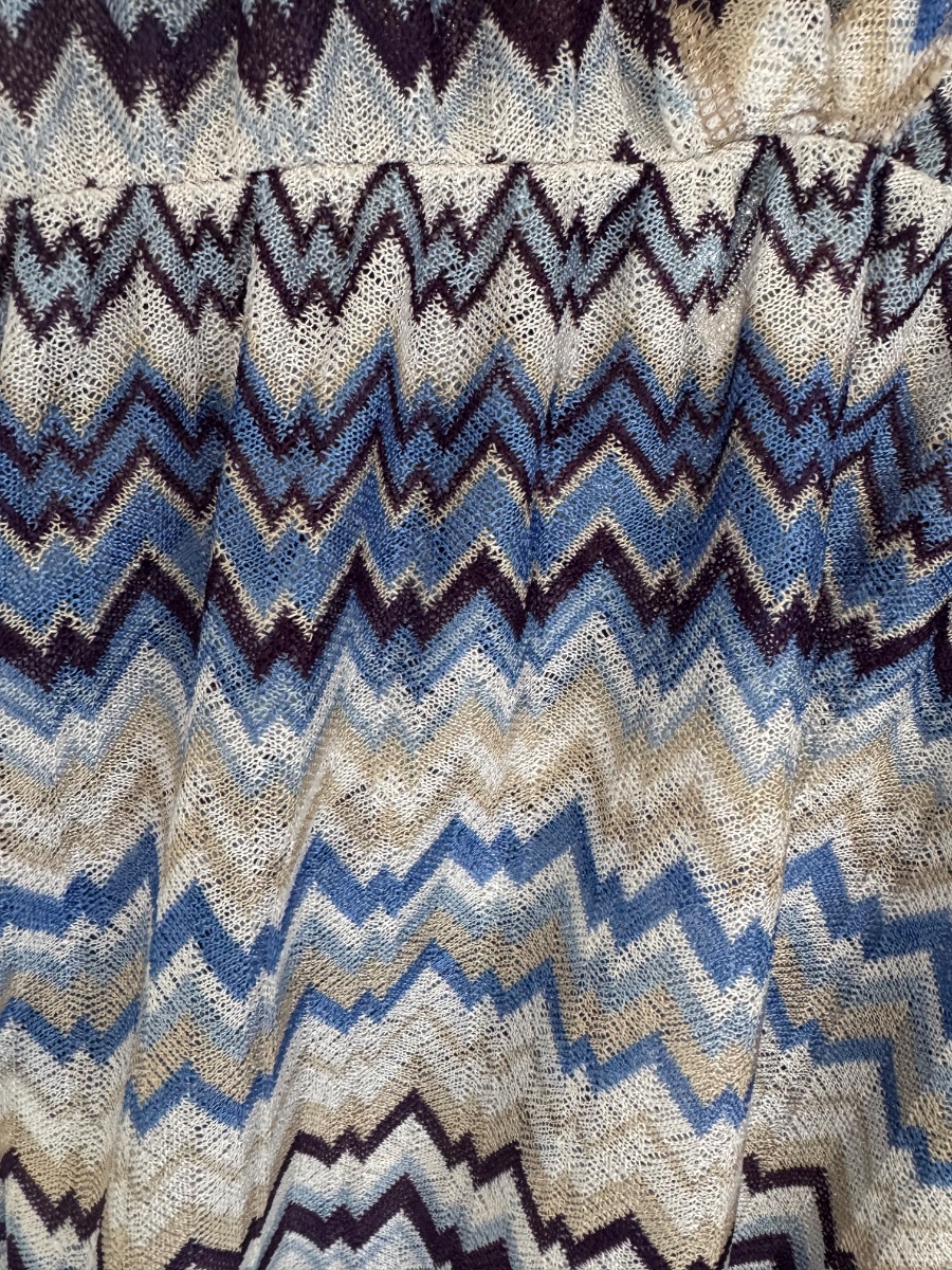 Missoni-Style Zigzag Beach Cover-Up / Kaftan – Blue, Cream & Purple photo 3