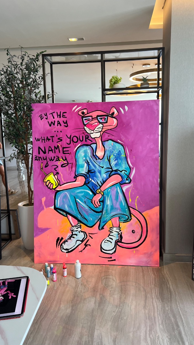 Panther pop-art painting