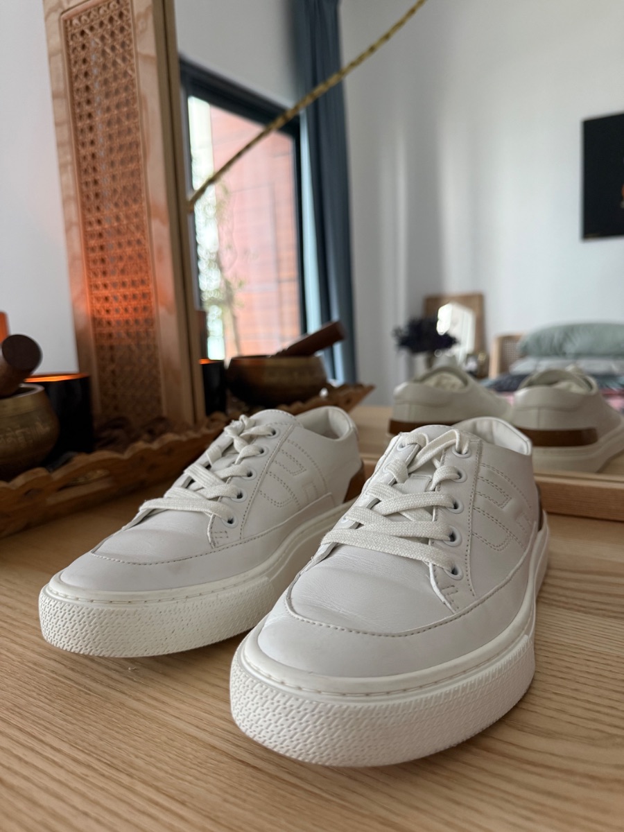 Hermes white sneakers