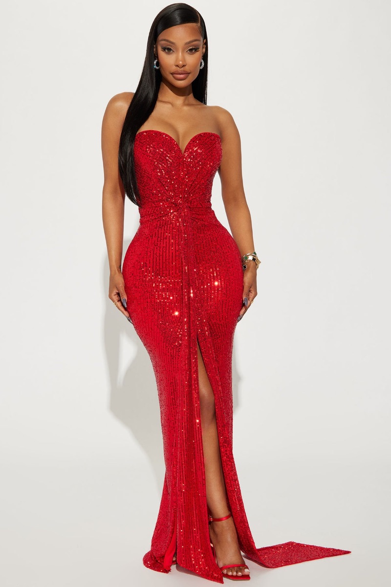 Fashion Nova FASHIONOVA Red Sequin Gown