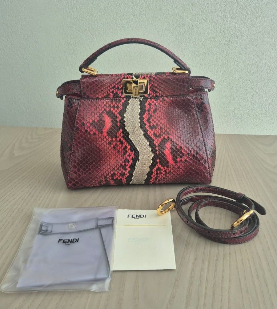 Fendi Peekaboo Python Bag Burgundy photo 3