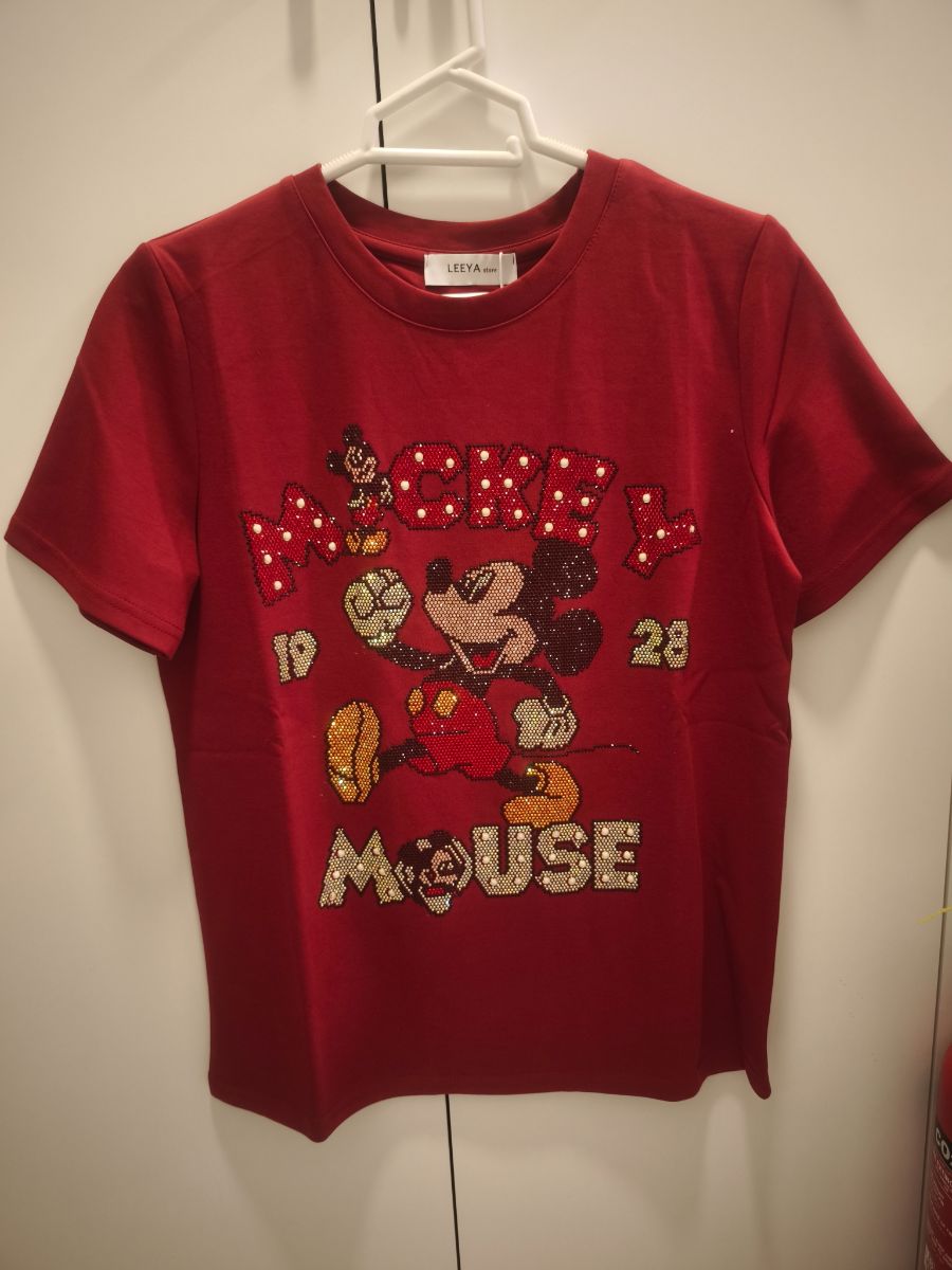 Leeya Mickey Embellished Logo T-Shirt