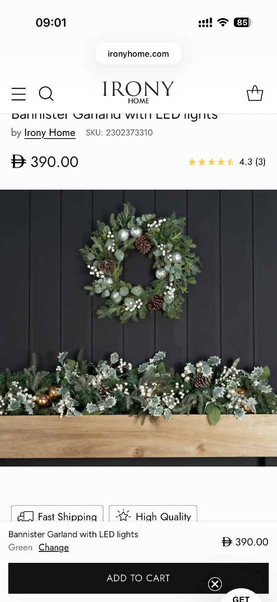Irony home large garland