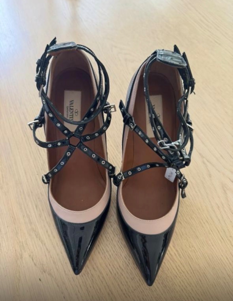 Genuine Valentino Patent Pumps with Nude Detailing