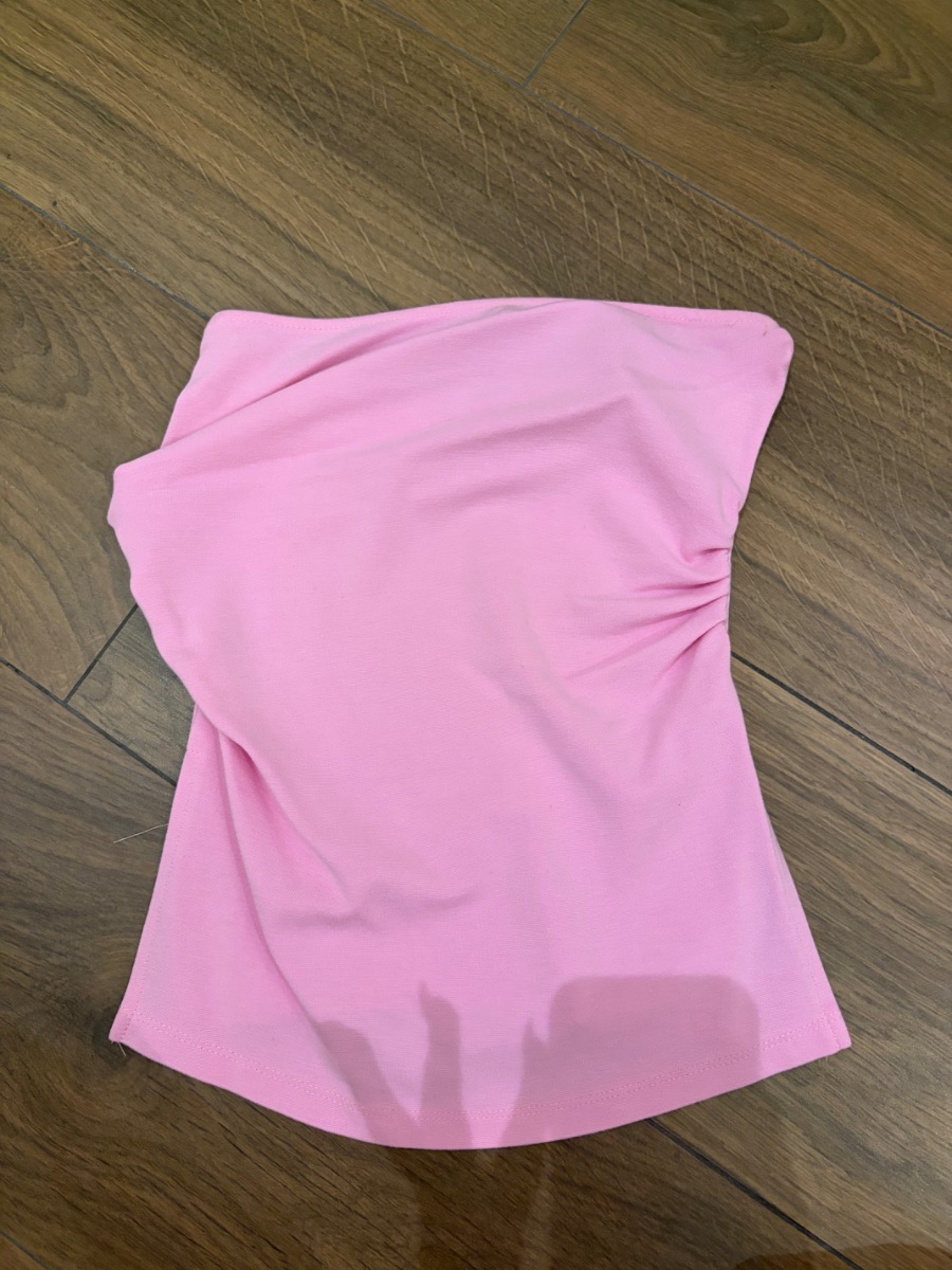 Bershka pink sleeveless top with ruching