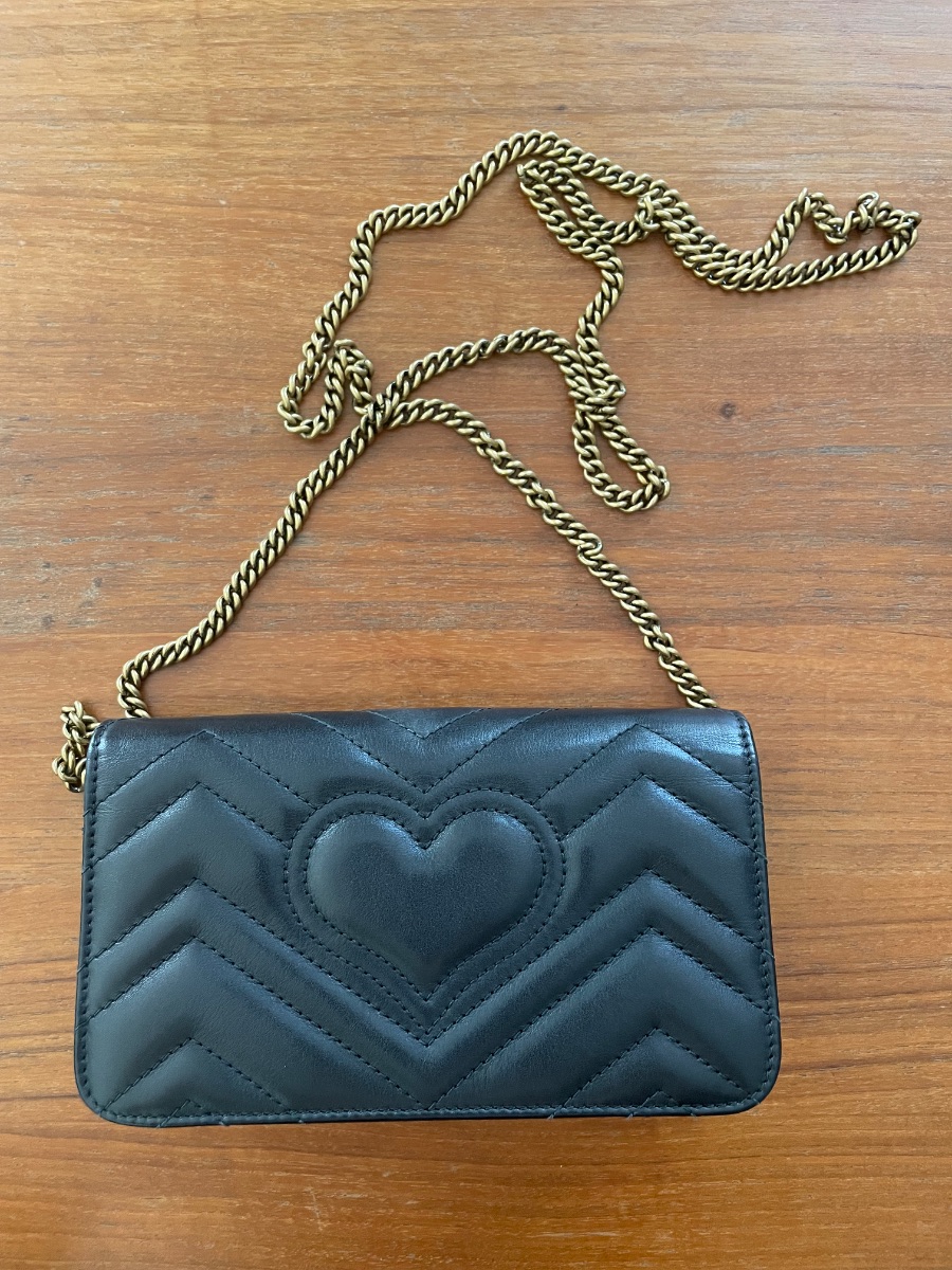 Gucci Black Leather GG Marmont photo 2