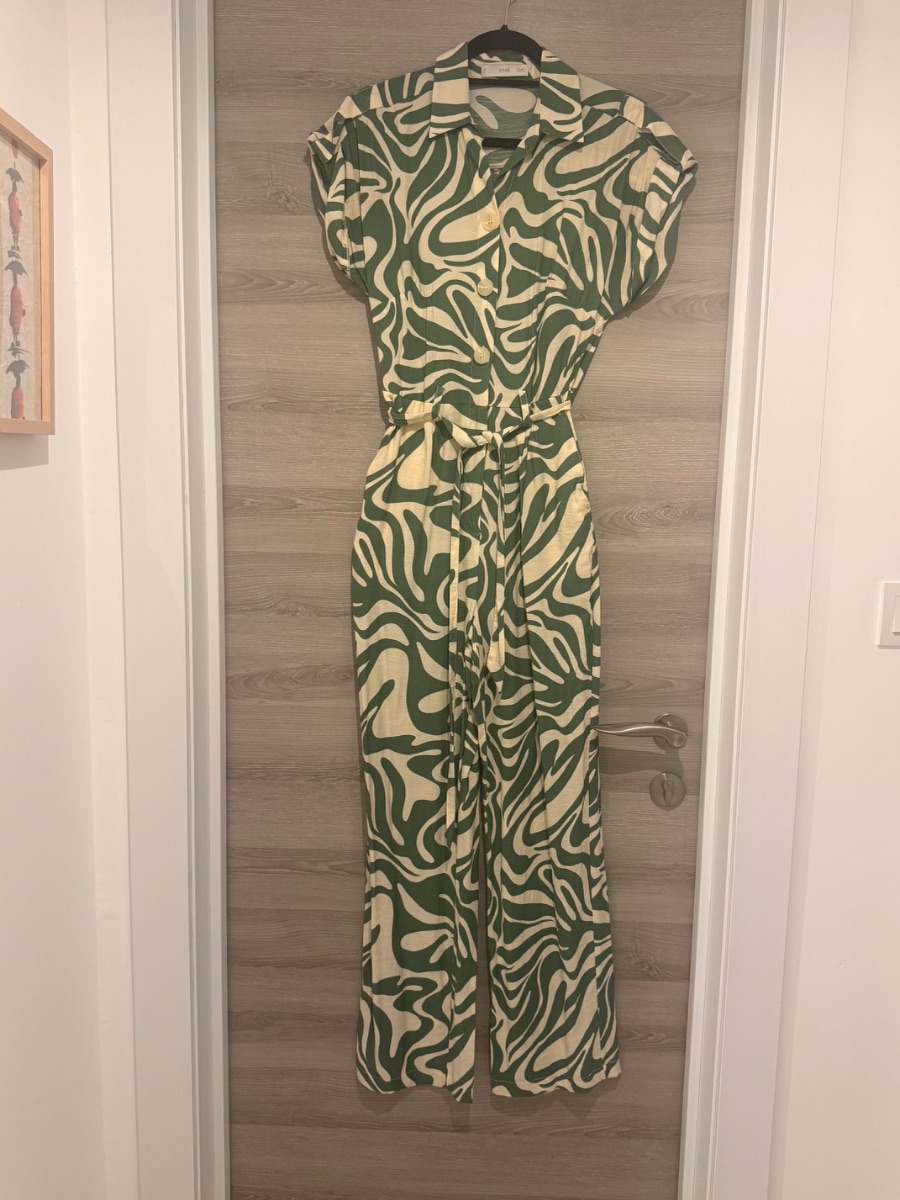 Mango Green safari print jumpsuit photo 2