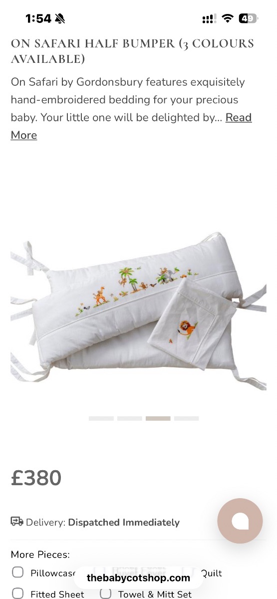 Gordonsbury Cot bumper 100% cotton photo 3