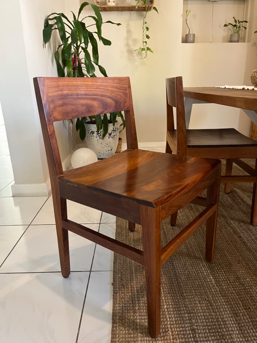 Vintage Balinese style, solid wood dining room chairs photo 2