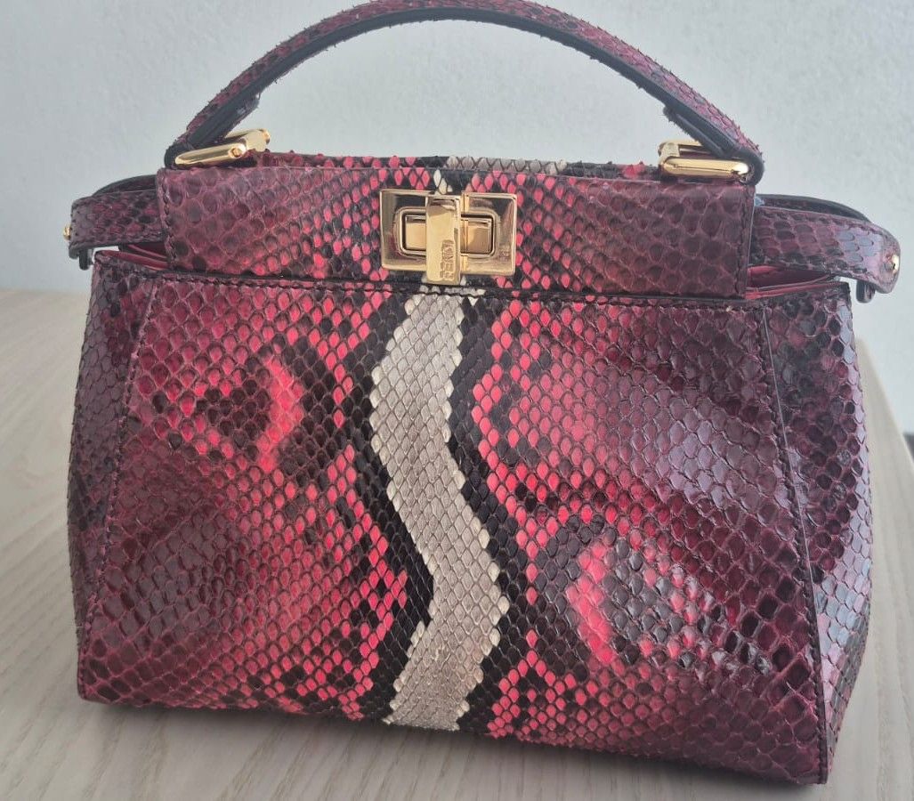 Fendi Peekaboo Python Bag Burgundy photo 2