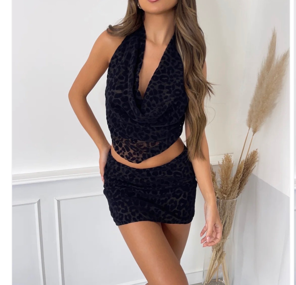Lola Rae leopard black print set
