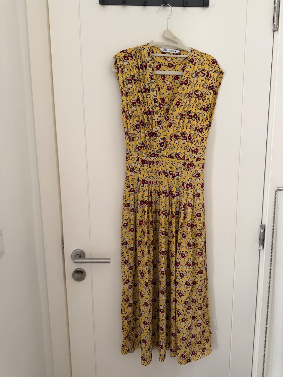 Zara Printed Yellow Maxi Dress