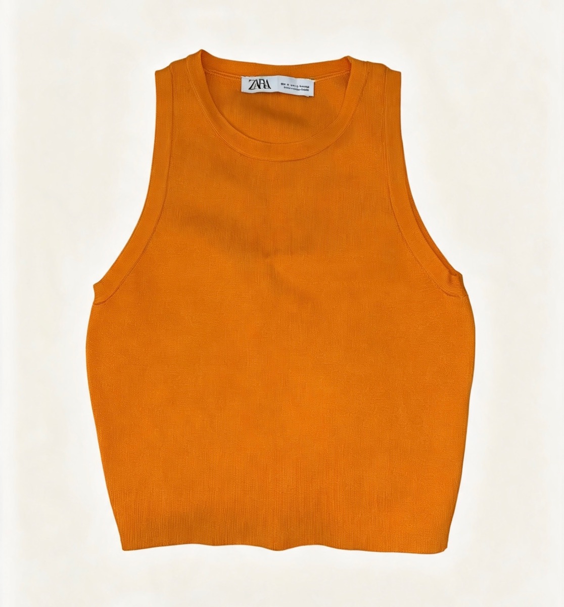 ZARA Orange Ribbed Crop