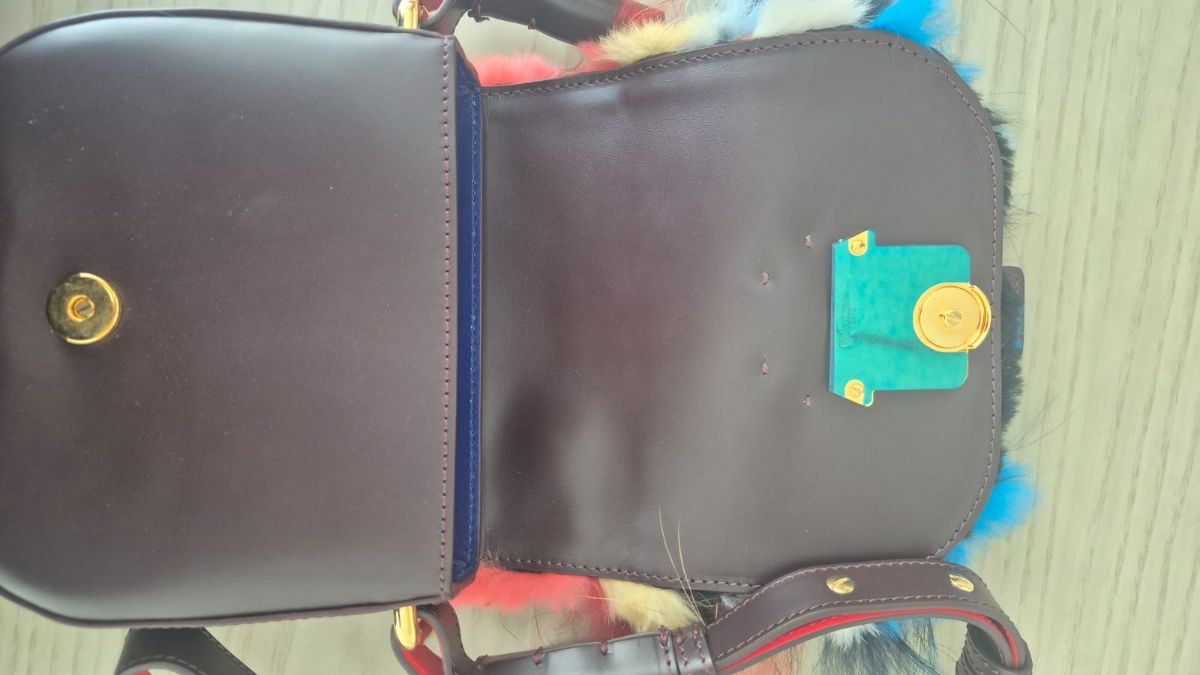 Paula Cademartori Fur and Feather Flap Shoulder Bag photo 3