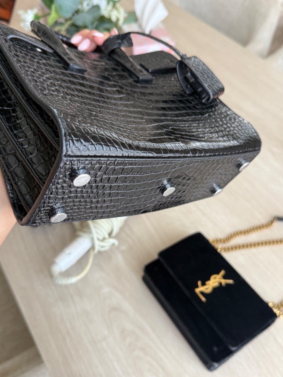 SAINT LAURENT CROCODILE SAC DE JOUR & YSL VELVET CLUTCH photo 2