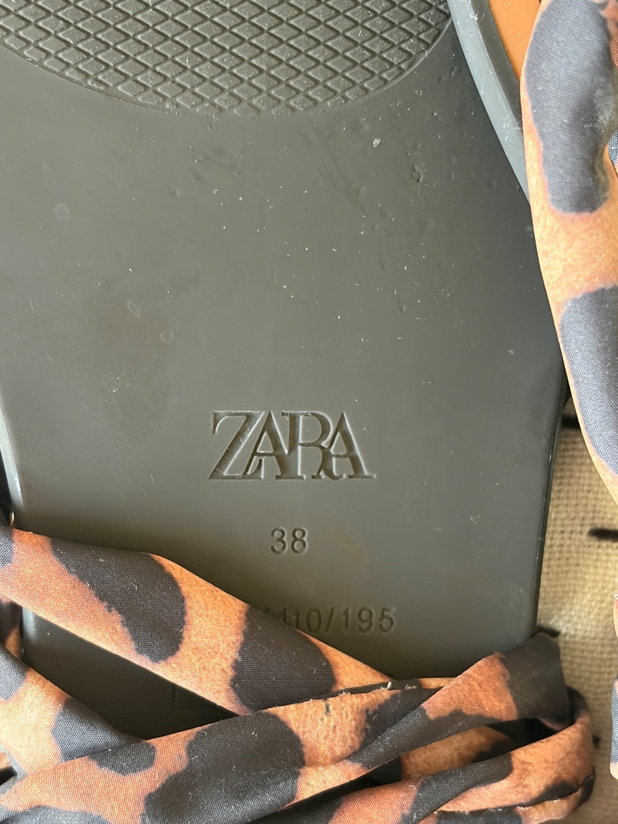 Zara Animal Print Flats with laces - Sz 38 photo 3