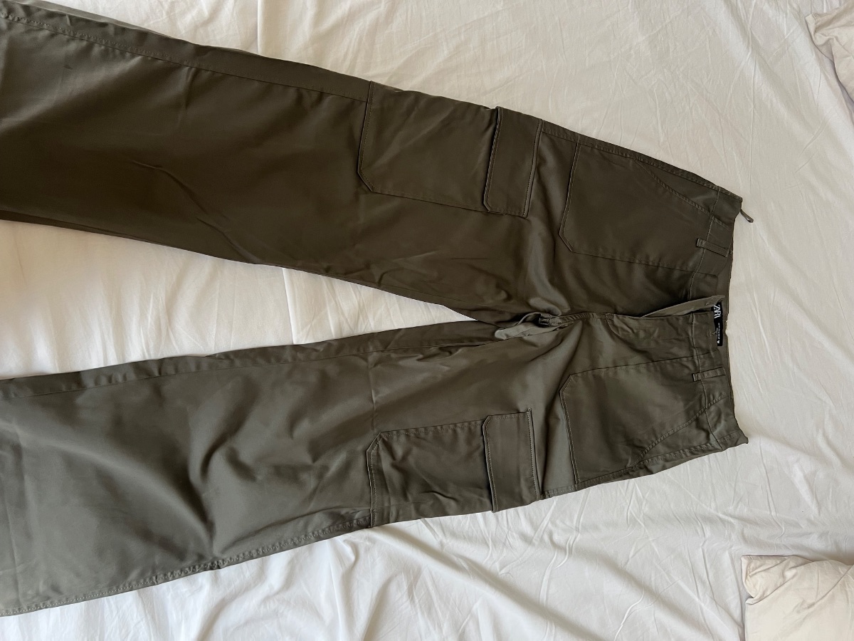 Zara Satin Cargo Trousers – Khaki – Size M photo 2