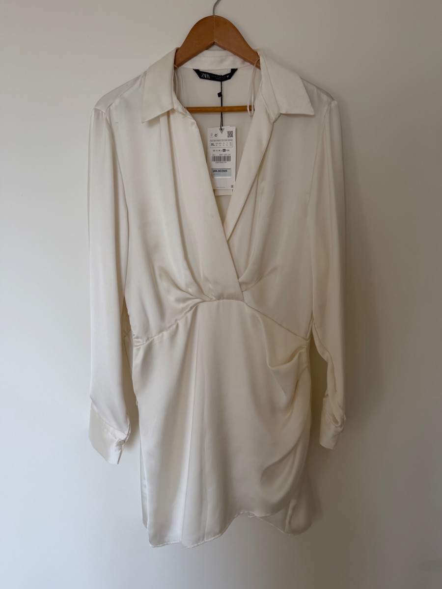 Zara satin dress - Oyster white