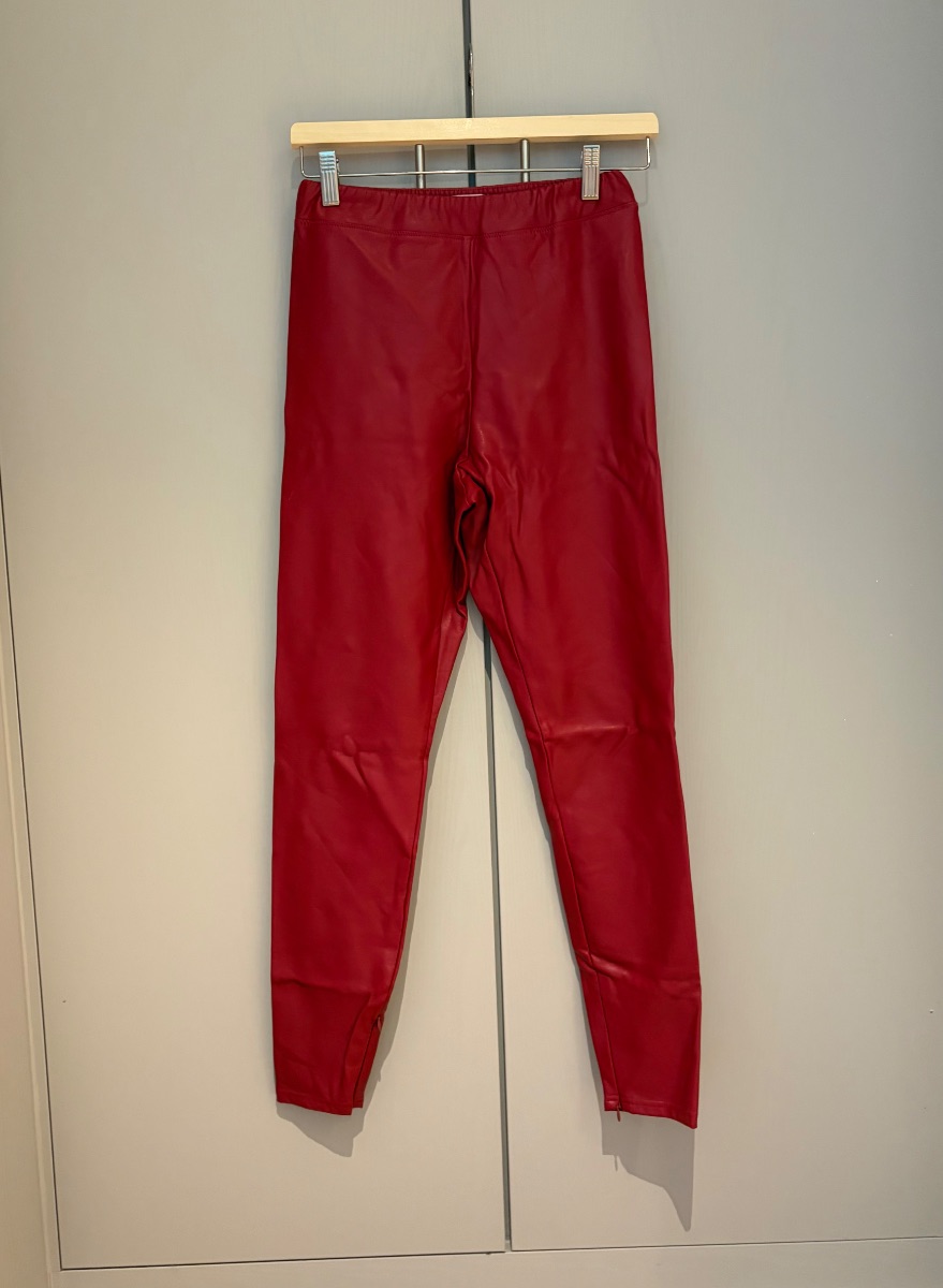 Michael Kors Micheal Kors red faux leather trousers