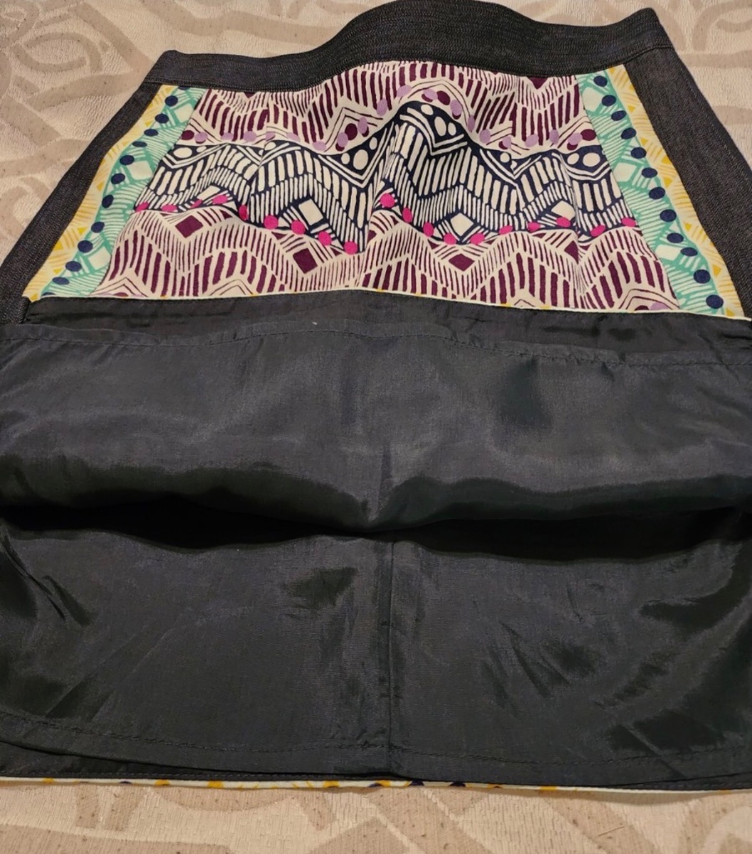 Nanette Lepore Denim and Batik Pencil skirt photo 2