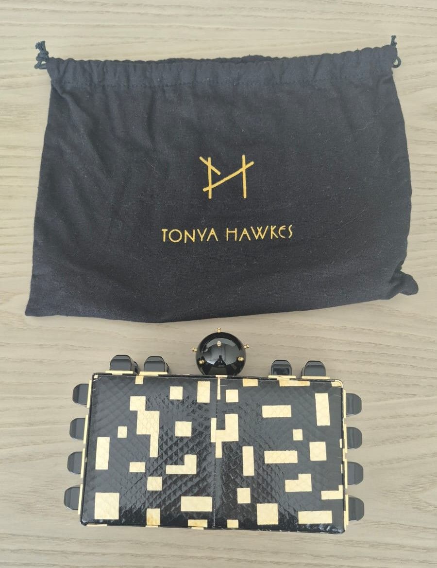 Tonya Hawkes Geometric Black & White Bag photo 2