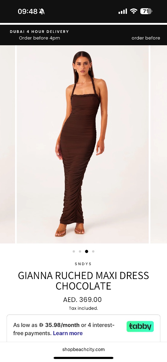 Brown maxi beach city braided dress size xs