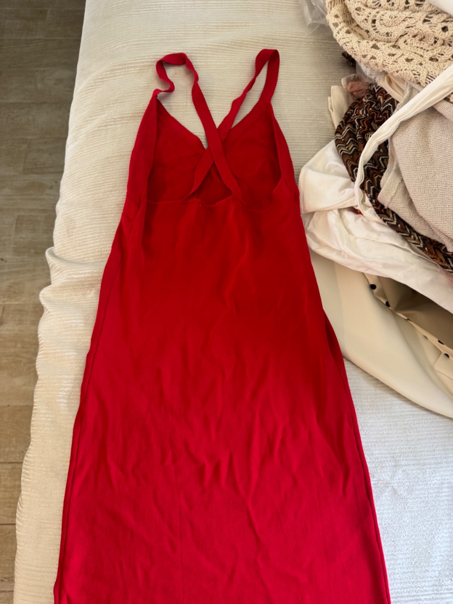 Red zara bandage midi dress photo 2