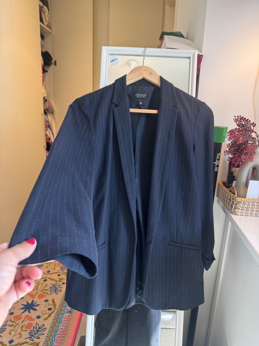 Topshop Navy Striped Blazer photo 2