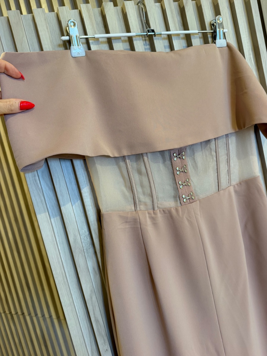 Lavish Alice Sheer Corset Bardot Dress photo 3