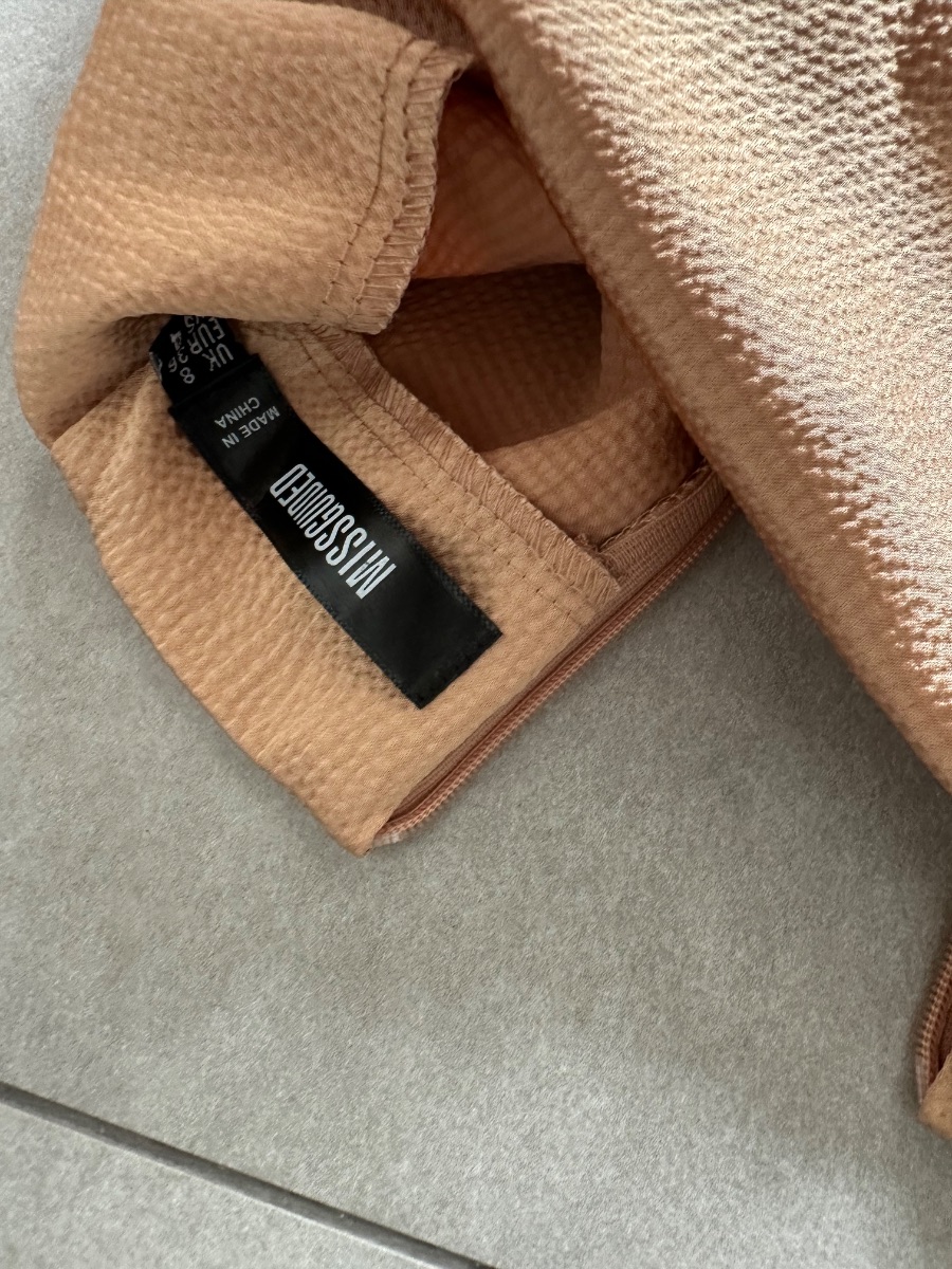 Gold missguided high neck dress photo 2
