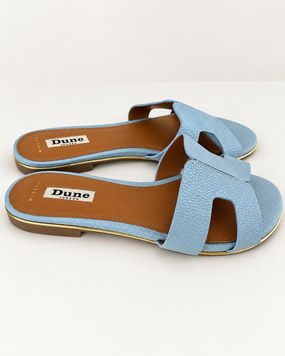 Dune Slides light blue colour worn once photo 3