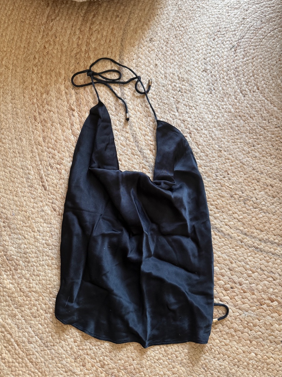 Australian Brand Black satin Backless top one size ( Australian designer photo 2