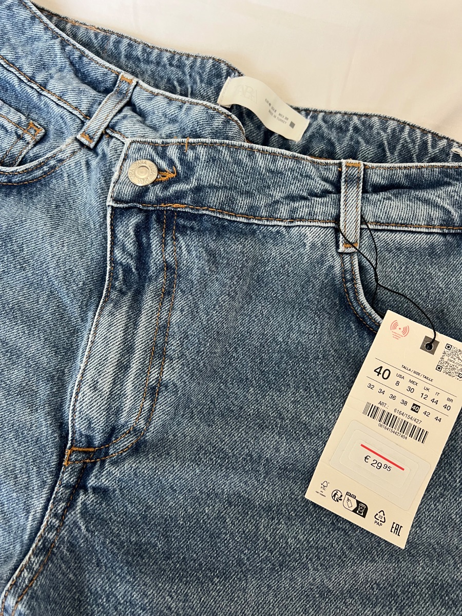 Zara Wide Leg Jeans – Blue Denim – Size 40 – New With Tags photo 3