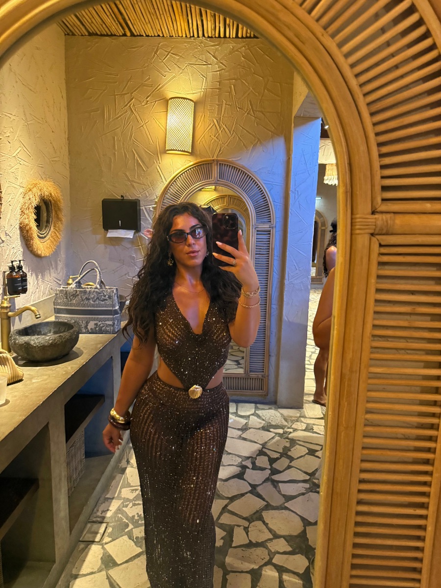 Shein Sequin crochet dress
