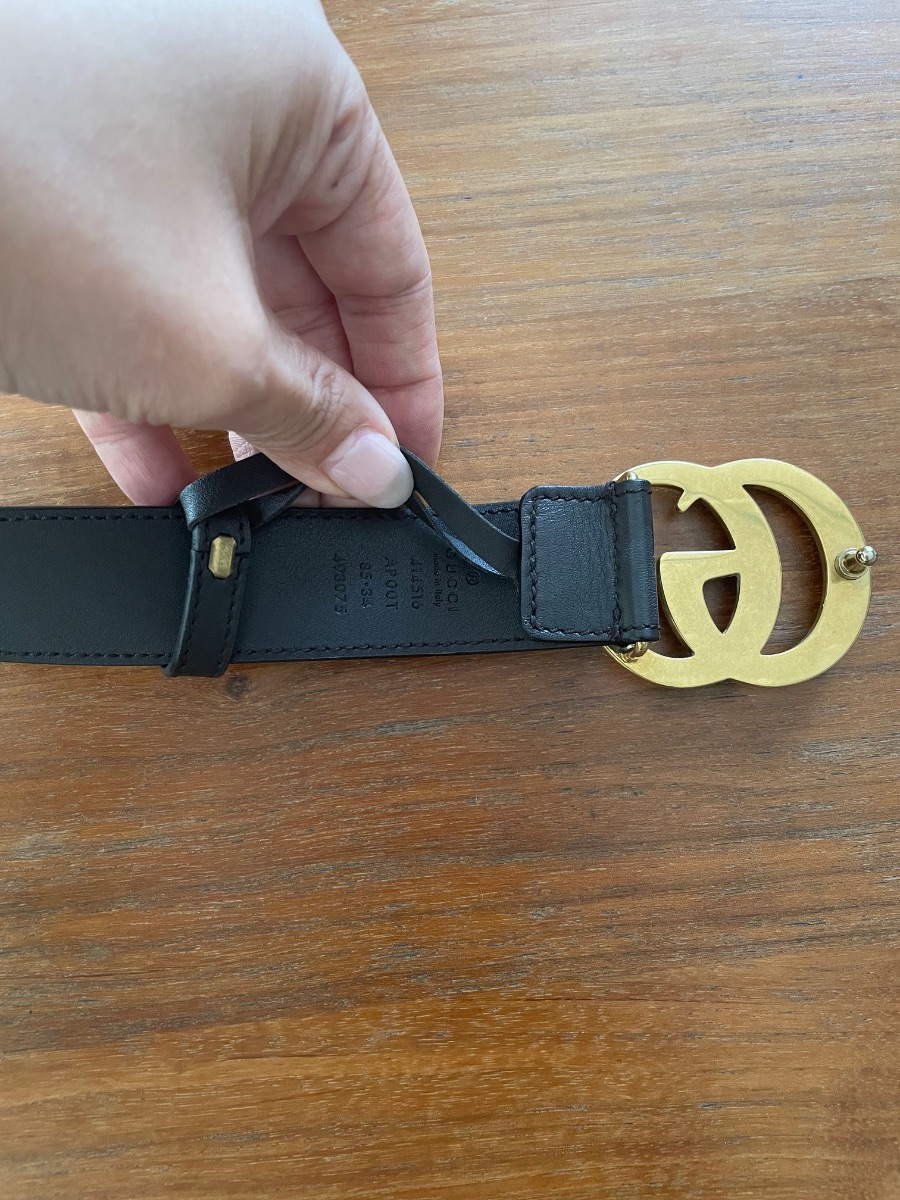 Gucci GG Dark Brown Leather Belt photo 2