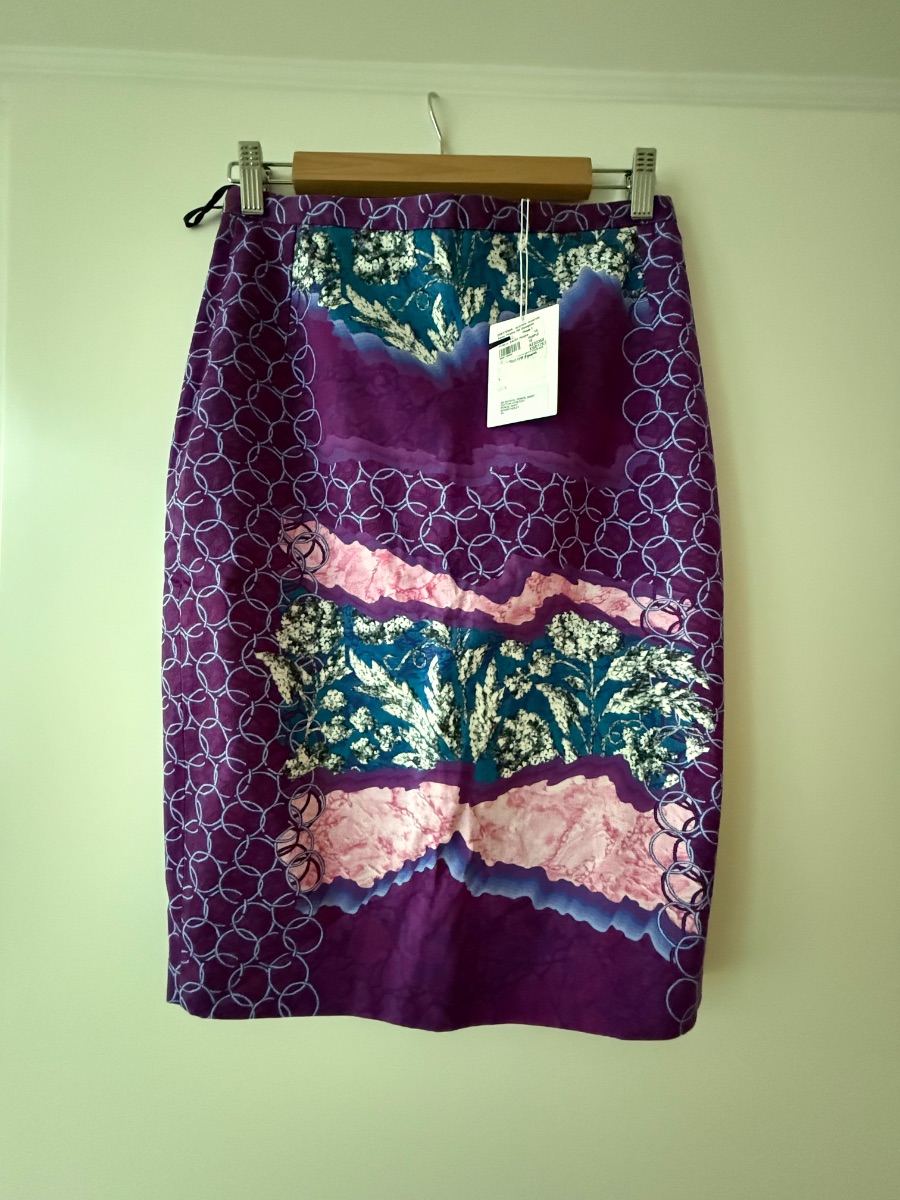 Peter Pilotto Printed Purple Pencil Skirt