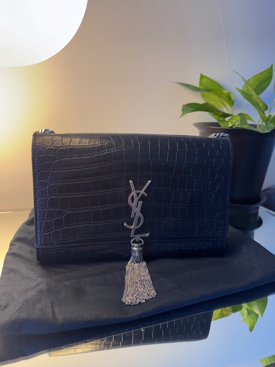 Saint Laurent Kate medium bag crocodile embroidered
