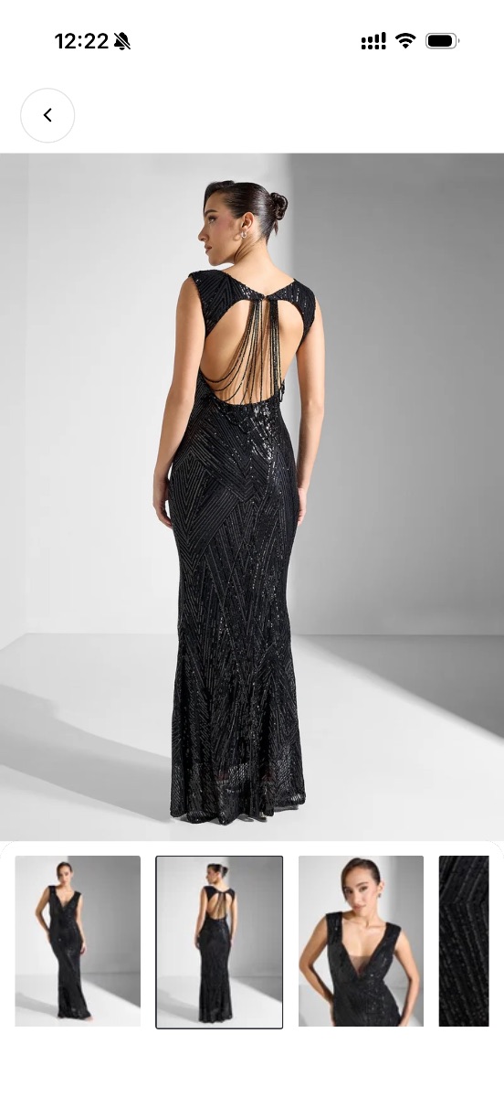 Black sequin evening gown - M photo 2