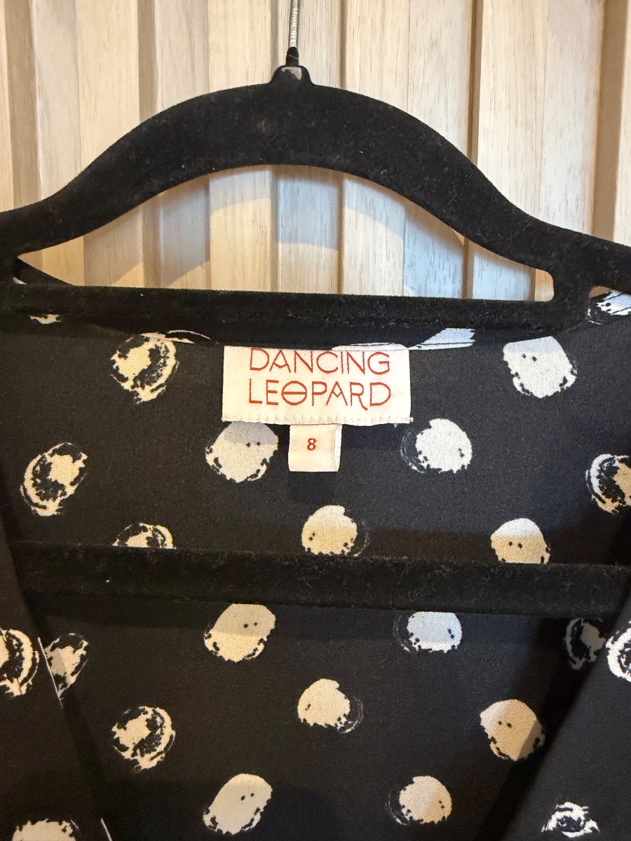 Black and white polka dot, Dancing Leopard wrap dress photo 2