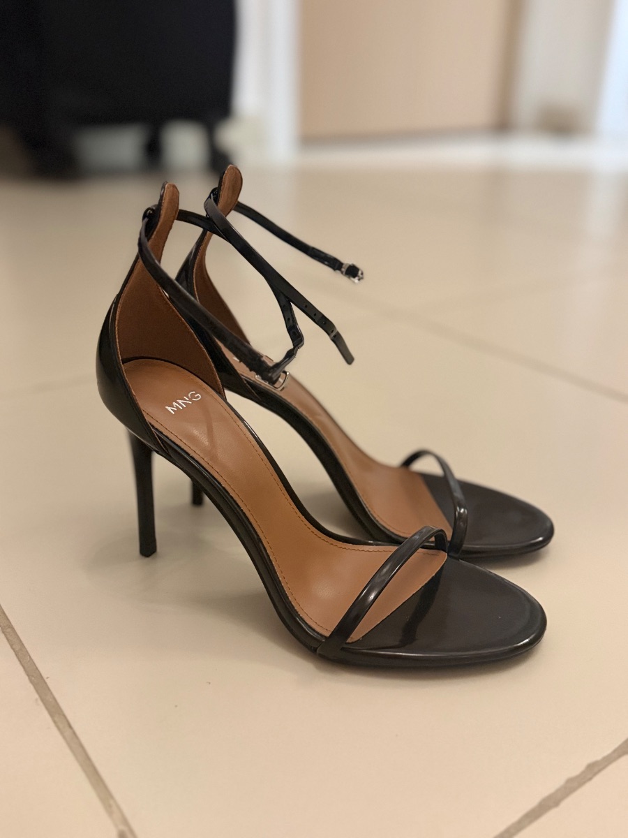 Mango Black sandal heels