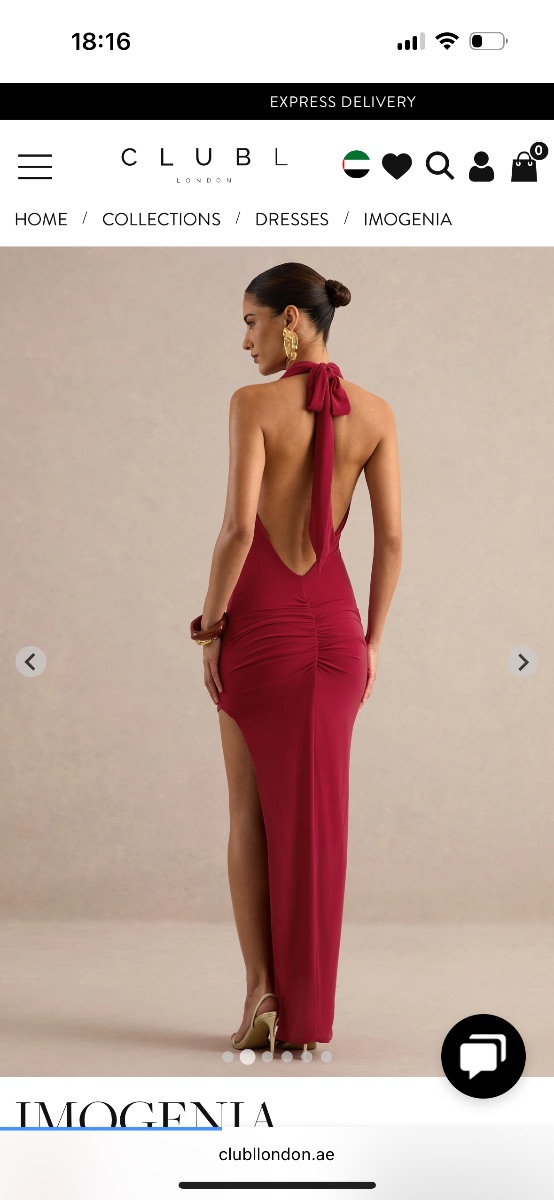 Club L London Club L Red Cowl Plunge-Neck Maxi Dress With Front-High Split photo 2