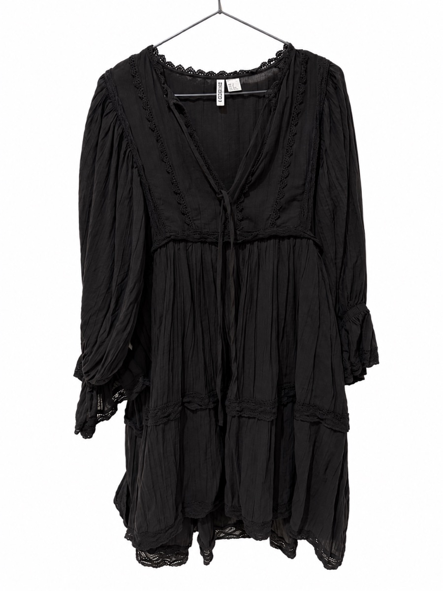 H&M Bohemian Black Dress - Sz M photo 2