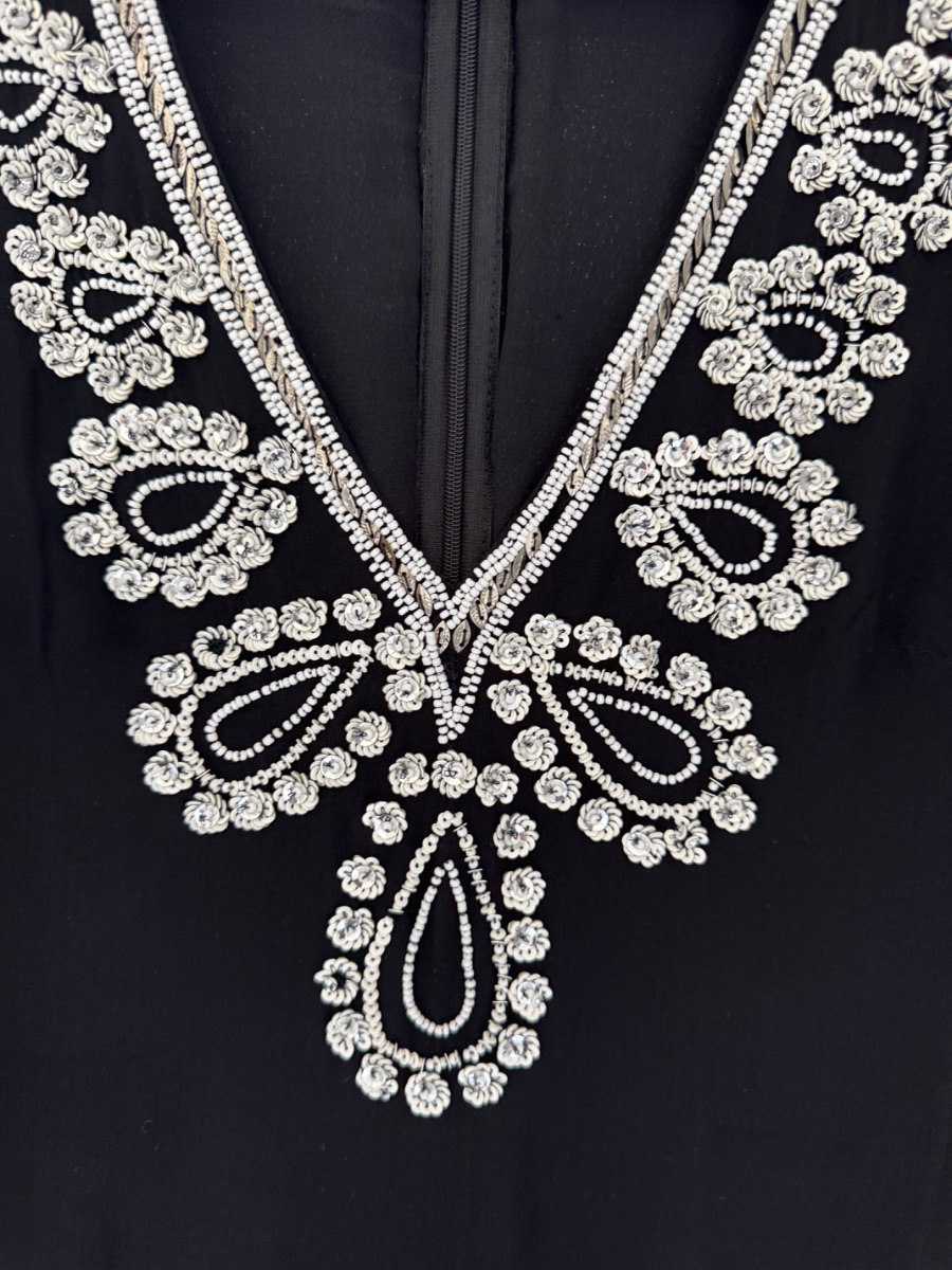 French Connection Embellished Black Dress – Size 12 photo 2