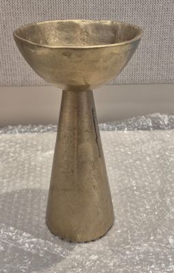 Contemporary Cast Brass/Gold Pedestal Bowl / Candle Holder.