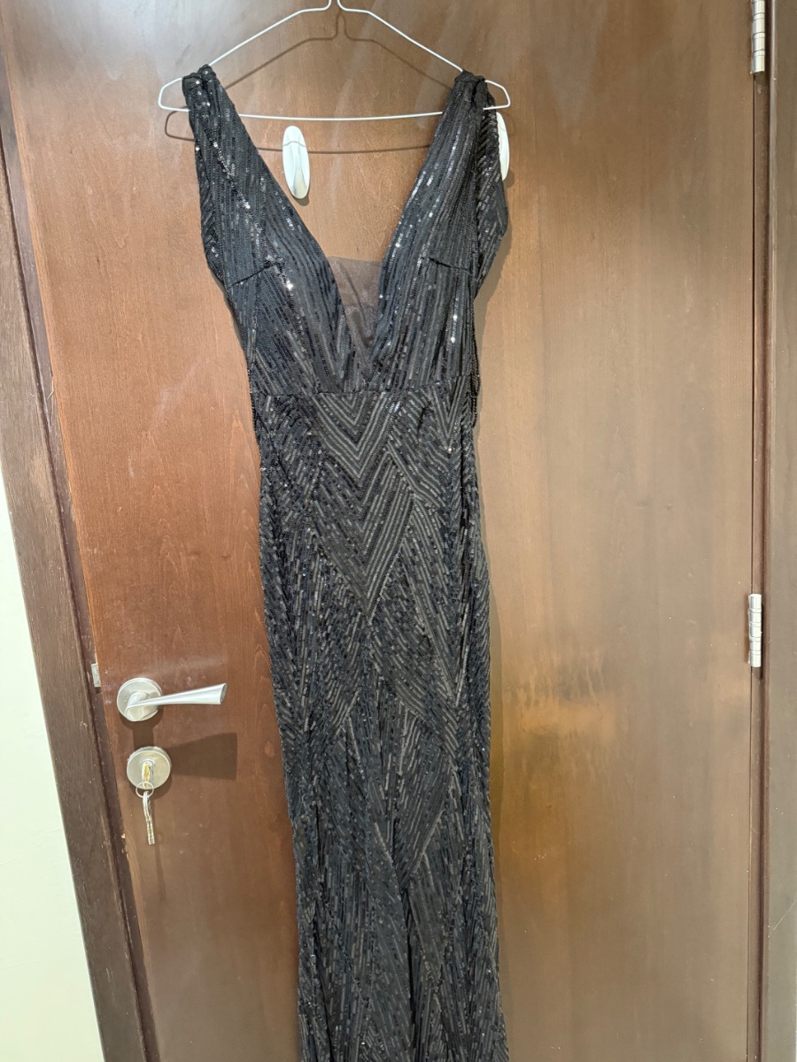 Black sequin evening gown - M photo 3