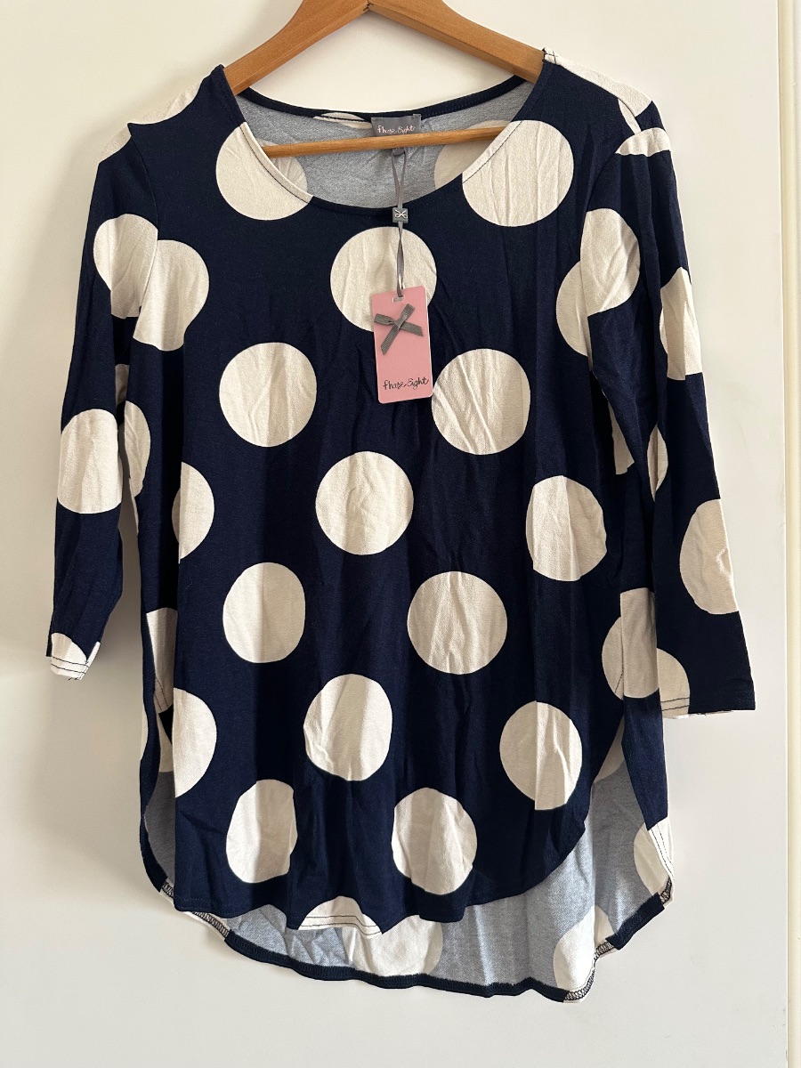 Navy and Ivory Phase Eight Anna Spot Top