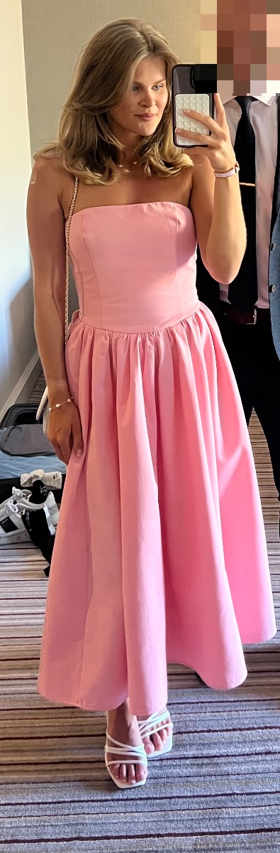 Pretty Little Thing PrettyLittleThing Pink Bandeau Midaxi Dress – Worn Once photo 2